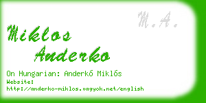 miklos anderko business card